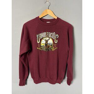 Vintage 70s/80s Mens L UNION PACIFIC RAILROAD Crewneck Sweatshirt by Healthknit